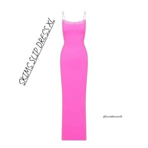 Skims Fits everybody Long Slip Dress NWOT NEON ORCHID